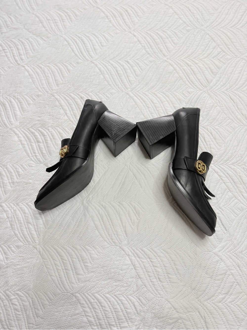 Sam Edelman Quinly Women’s Black Leather Kiltie Loafers with Block Heel. Size 10 - Picture 7 of 9